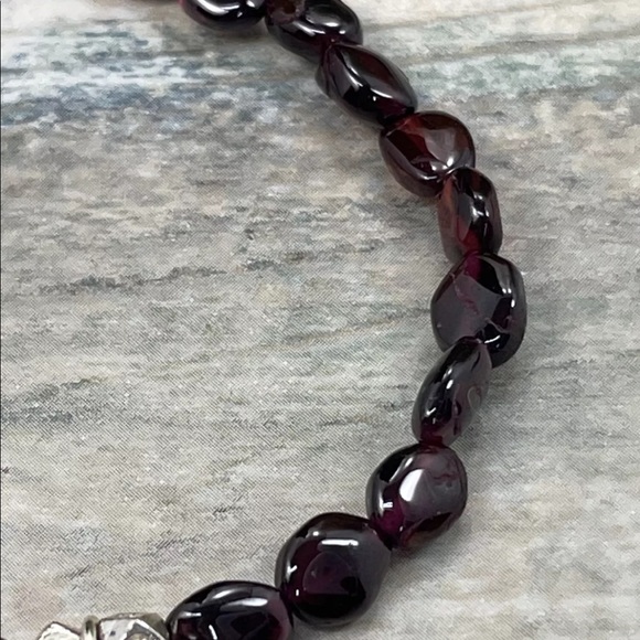 ⭐️Natural Purple Garnet Beaded Bracelet Sterling - Picture 7 of 7